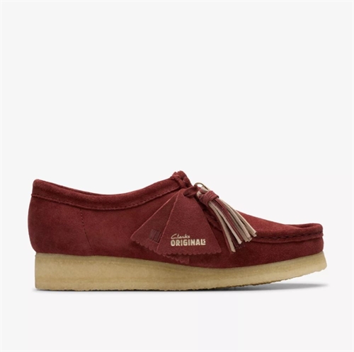 CLARKS ORIGINALS WALLABEE DEEP RED SUEDE